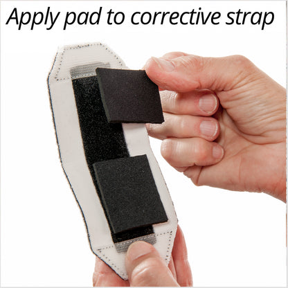 3pp wrist pop wrist brace - shows how to apply pad to corrective strap